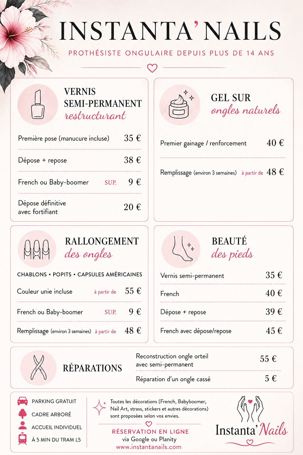 reservation onglerie laverune disponibilite instantanails